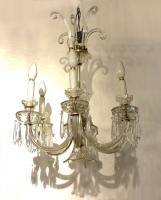 An European 6 light crystal chandelier. Ca 1900.